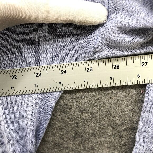 Banana Republic Linen Blend Sweater Womens L Oversized Crewneck Relaxed Blue - Picture 5 of 9